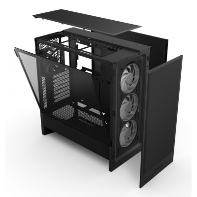 Case NZXT H5 Flow RGB (2024) Midi Tower Vetro Temperato Nero