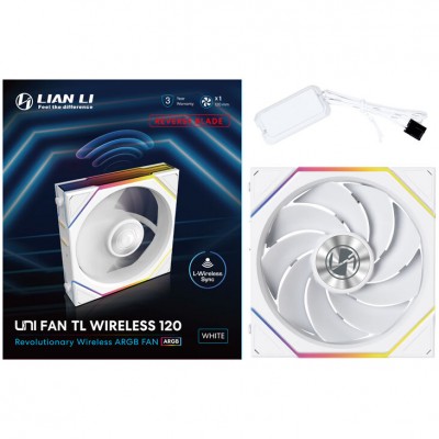 Ventole Lian Li UNI FAN TL Wireless Lama Inversa 120mm ARGB PWM Bianco