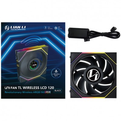 Ventole Lian Li UNI FAN TL Wireless LCD 120mm ARGB PWM Nero