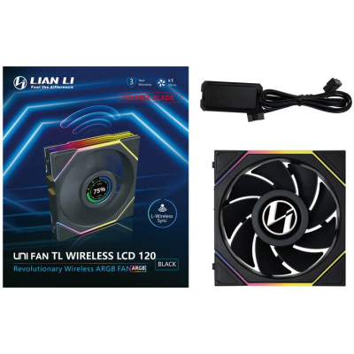 Ventole Lian Li UNI FAN TL Wireless LCD Lama Inversa 120mm ARGB PWM Nero