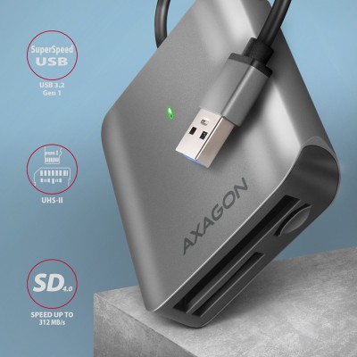 AXAGON CRE-S3 Lettore di Carte Esterno USB-A 3.2 3-Slot SD microSD CF UHS-II