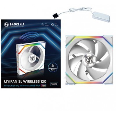 Ventola Lian Li UNI FAN SL Wireless ARGB PWM 120mm Bianco