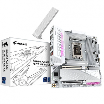 Scheda Madre GIGABYTE B860M Aorus Elite WiFi6E ICE LGA1851Micro-ATX DDR5 Bianco