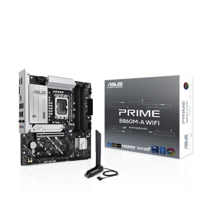 Scheda Madre ASUS Prime B860M-A WiFi LGA1851 Micro-ATX DDR5 Bianco