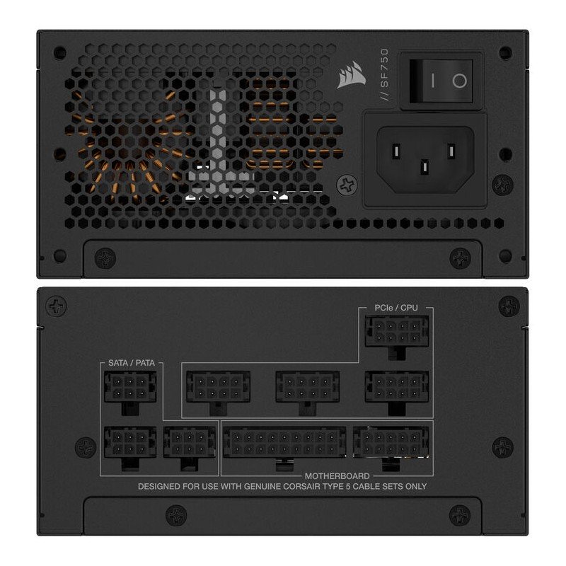 Alimentatore Corsair SF Series SF750 SFX 80PLUS Platinum ATX 3.1 PCIe 5.1 750W Nero