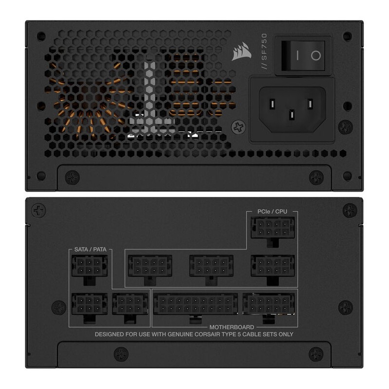 Alimentatore Corsair SF Series SF750 SFX 80PLUS Platinum ATX 3.1 PCIe 5.1 750W Nero