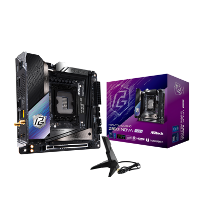 Scheda Madre ASRock Z890I NOVA Phantom Gaming WiFi LGA1851 Mini-ITX DDR5 Nero