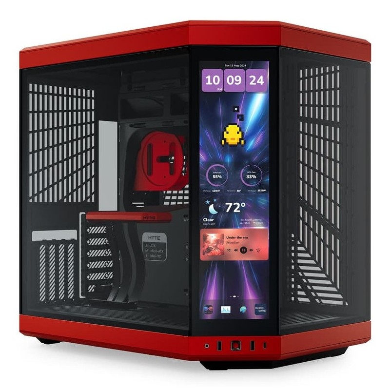 Case Hyte Y70 Touch Infinite Midi Tower Vetro Temperato Rosso Nero