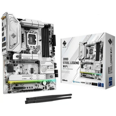 Scheda Madre ASRock Z890 Steel Legend WiFi LGA1851ATX DDR5 Bianco