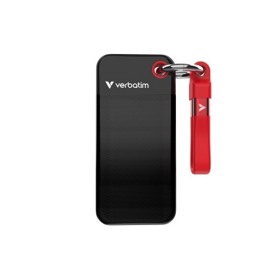 SSD Esterno Verbatim Pocket 1 TB USB tipo-C 3.2 Gen 2 Nero Rosso