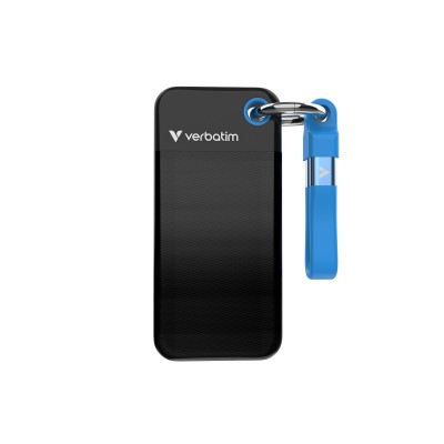SSD Esterno Verbatim Pocket 1 TB USB tipo-C 3.2 Gen 2 Nero Blu SSD Esterno Verbatim Pocket 1 TB USB tipo-C 3.2 Gen 2 Nero Blu