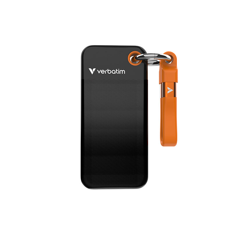 SSD Esterno Verbatim Pocket 2 TB USB tipo-C 3.2 Gen 2 Nero/Arancione