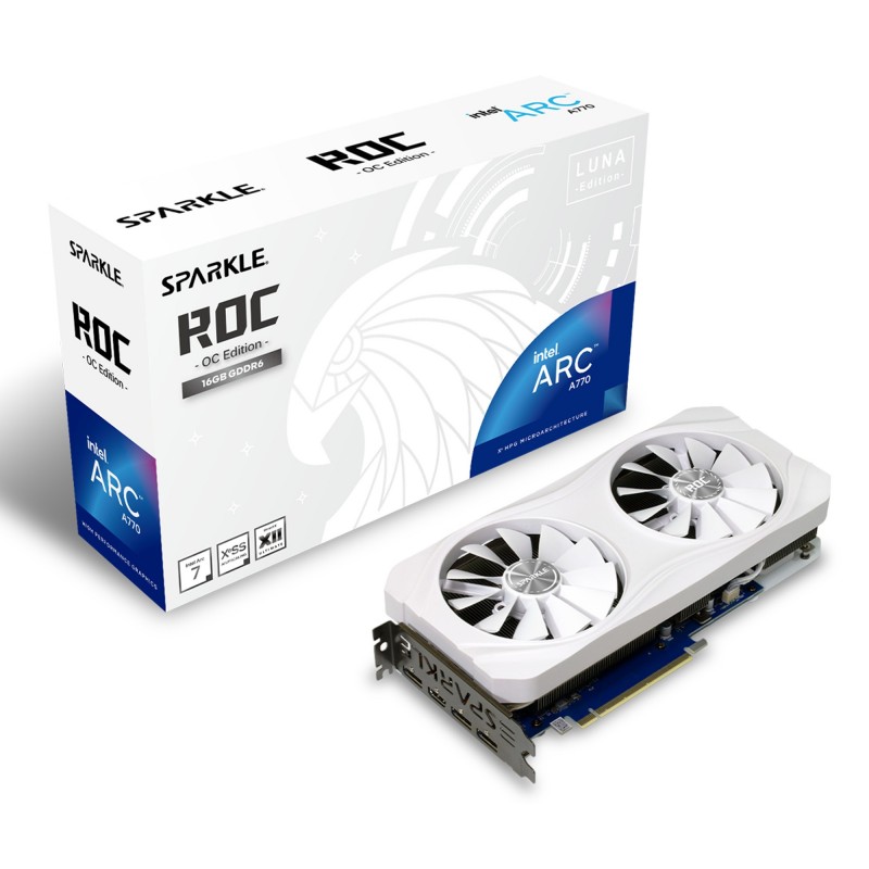 Scheda Video Sparkle Intel Arc A770 ROC Luna White OC 16GB Dual Fan GDDR6