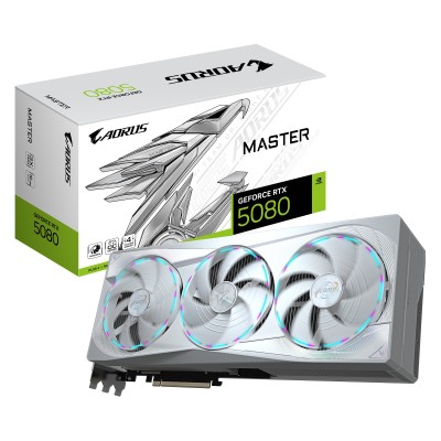 Scheda Video Gigabyte Aorus Nvidia GeForce RTX 5080 Master Ice 16GB GDDR7 Bianco