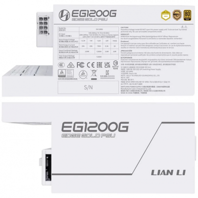 Alimentatore Lian Li Edge Gold 1200 80 Plus Gold PCIE 5.1 ATX 3.1 1200W USB Hub Incluso Bianco