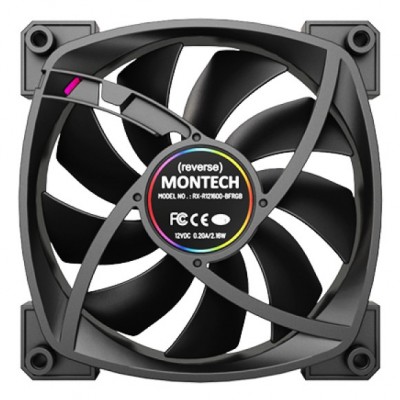 Ventola Montech RX120 PWM REVERSE ARGB - 120 mm nera