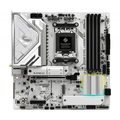 Scheda Madre ASROCK B850M Steel Legend WiFi Socket AM5 DDR5 Micro ATX Bianco