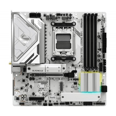 Scheda Madre ASROCK B850M Steel Legend WiFi Socket AM5 DDR5 Micro ATX Bianco