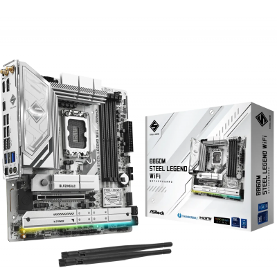 Scheda Madre ASROCK B860M Steel Legend WIFI LGA 1851 DDR5 Micro ATX Bianco