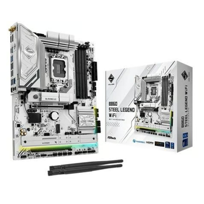 Scheda Madre ASROCK B860 Steel Legend WIFI LGA 1851 DDR5 ATX Bianco