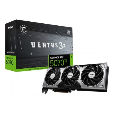 Scheda Video MSI Nvidia GeForce RTX 5070 Ti Ventus 3x OC 16GB GDDR7 Nero Scheda Video MSI Nvidia GeForce RTX 5070 Ti Ventus 3x OC 16GB GDDR7 Nero