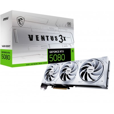 Scheda Video MSI Nvidia GeForce RTX 5080 16G Ventus 3x OC 16GMB GDDR7 Bianco