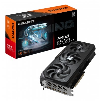 Scheda Video AMD Gigabyte Radeon RX 9070 XT GAMING OC 16GB GDDR6 Nero