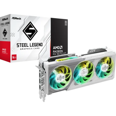 Scheda Video AMD ASRock Radeon RX 9070 XT 16GB Steel Legend Bianco