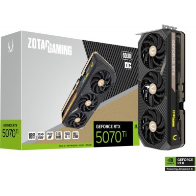 Scheda Video Zotac Gaming Nvidia GeForce RTX 5070 Ti Solid OC 16GB GDDR7 Nero