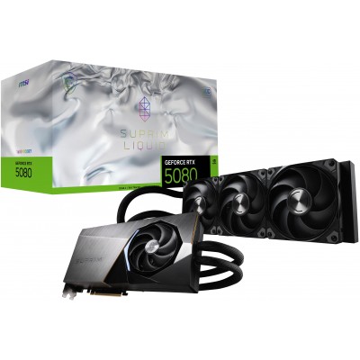 Scheda Video MSI Nvidia GeForce RTX 5080 16G Suprim Liquid Soc 16GB GDDR7 360mm Nero