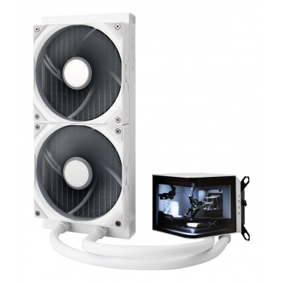 Dissipatore a Liquido TRYX PANORAMA 280mm LCD 3D Amoled Bianco Dissipatore a Liquido TRYX PANORAMA 280mm LCD 3D Amoled Bianco