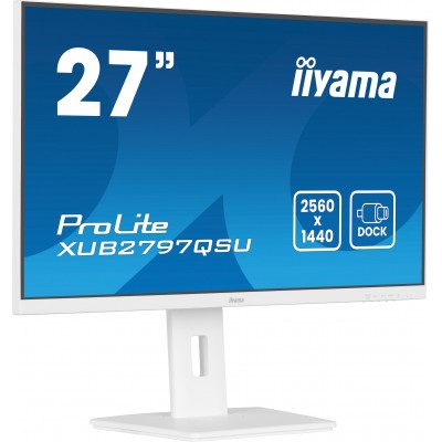Monitor IIYAMA ProLite XUB2797QSU-W2 27" Bianco QHD IPS USB-Hub Adaptive Sync 100Hz Monitor IIYAMA ProLite XUB2797QSU-W2 27" Bianco QHD IPS USB-Hub Adaptive Sync 100Hz