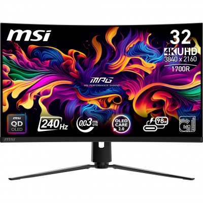 Monitor MSI MPG 321CURXDE QD-OLED 32" Nero UltraHD 4K QD-OLED Curvo USB-Hub KVM 240Hz Monitor MSI MPG 321CURXDE QD-OLED 32" Nero UltraHD 4K QD-OLED Curvo USB-Hub KVM 240Hz