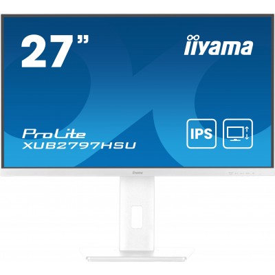 Monitor IIYAMA ProLite XUB2797HSU-W2 27" Bianco Full HD IPS USB-Hub 100Hz