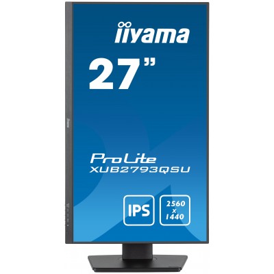 Monitor IIYAMA ProLite XUB2793QSU-B7 27" Nero WQHD IPS Ergonomischer höhenverstellbarer Standfuß 100Hz