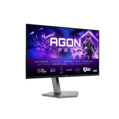 Monitor AOC AGON PRO AG326UD 32" Nero dunkelGrigio UHD HDR Adaptive Sync HDMI DisplaPort 165Hz Monitor AOC AGON PRO AG326UD 32" Nero dunkelGrigio UHD HDR Adaptive Sync HDMI DisplaPort 165Hz
