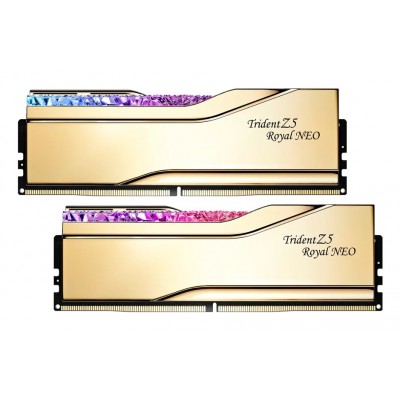 DIMM 48 GB DDR5-6000 (gold, F5-6000J2836F24GX2-TR5NG, Trident Z5 Royal Neo, AMD EXPO) DIMM 48 GB DDR5-6000 (gold, F5-6000J2836F24GX2-TR5NG, Trident Z5 Royal Neo, AMD EXPO)