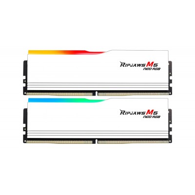 DIMM 64 GB DDR5-6000 (2x 32 GB) Dual-Kit (weiß, F5-6000J2836G32GX2-RM5NRW, Ripjaws M5 Neo RGB, AMD EXPO) DIMM 64 GB DDR5-6000 (2x 32 GB) Dual-Kit (weiß, F5-6000J2836G32GX2-RM5NRW, Ripjaws M5 Neo RGB, AMD EXPO)