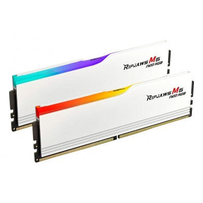 DIMM 32 GB DDR5-6000 (2x 16 GB) Dual-Kit (weiß, F5-6000J3636F16GX2-RM5NRW, Ripjaws M5 Neo RGB, AMD EXPO) DIMM 32 GB DDR5-6000 (2x 16 GB) Dual-Kit (weiß, F5-6000J3636F16GX2-RM5NRW, Ripjaws M5 Neo RGB, AMD EXPO)