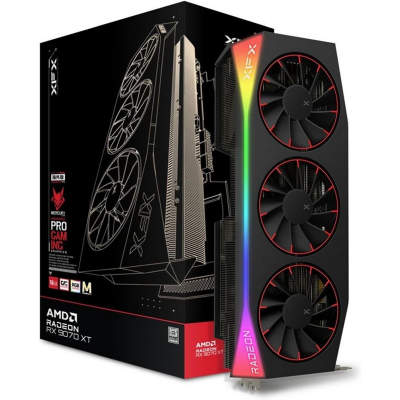 Scheda Video XFX AMDRadeon RX 9070XT MERCURY Magnetic Air RGB Gaming 16 GB OC GDDR6 Nero Scheda Video XFX AMDRadeon RX 9070XT MERCURY Magnetic Air RGB Gaming 16 GB OC GDDR6 Nero