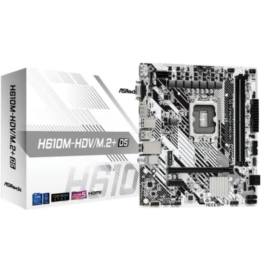 Scheda Madre ASROCK H610M-HDV/M.2+ D5 LGA 1700 DDR5 Micro ATX Bianco Scheda Madre ASROCK H610M-HDV/M.2+ D5 LGA 1700 DDR5 Micro ATX Bianco