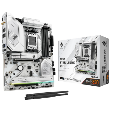 Scheda Madre ASROCK B850 Steel Legend WIFI Socket AM5 DDR5 ATX Bianco Scheda Madre ASROCK B850 Steel Legend WIFI Socket AM5 DDR5 ATX Bianco