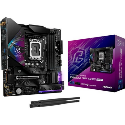 Scheda Madre ASRock Z890M RIPTIDE Phantom Gaming WIFI LGA1851 Micro ATX DDR5 Nero Scheda Madre ASRock Z890M RIPTIDE Phantom Gaming WIFI LGA1851 Micro ATX DDR5 Nero
