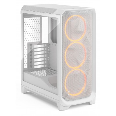 Case Fractal Design Meshify 3 RGB TG Clear Midi-Tower E-ATX Bianco