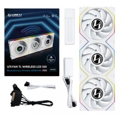 Ventole Lian Li UNI FAN TL Wireless LCD 120mm ARGB PWM Kit Da 3 Bianco Ventole Lian Li UNI FAN TL Wireless LCD 120mm ARGB PWM Kit Da 3 Bianco