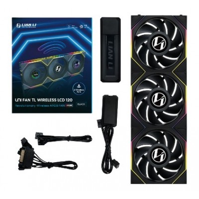 Ventole Lian Li UNI FAN TL Wireless LCD 120mm ARGB PWM Kit Da 3 Nero Ventole Lian Li UNI FAN TL Wireless LCD 120mm ARGB PWM Kit Da 3 Nero