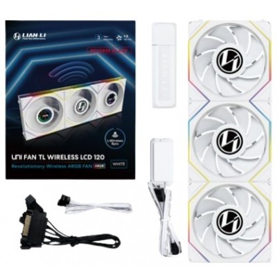 Ventole Lian Li UNI FAN TL Wireless LCD Lama Inversa 120mm ARGB PWM Kit Da 3 Bianco Ventole Lian Li UNI FAN TL Wireless LCD Lama Inversa 120mm ARGB PWM Kit Da 3 Bianco