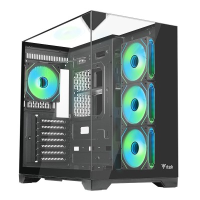 Case DARK CAVE PANO - Gaming Tower- ATX- 4x12cm ARGB fan- 2xUSB3- Type-C- Temp Glass Top- Side & Front Panel Case DARK CAVE PANO - Gaming Tower- ATX- 4x12cm ARGB fan- 2xUSB3- Type-C- Temp Glass Top- Side & Front Panel