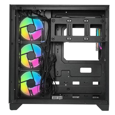 Case DARK CAVE PANO - Gaming Tower- ATX- 4x12cm ARGB fan- 2xUSB3- Type-C- Temp Glass Top- Side & Front Panel Case DARK CAVE PANO - Gaming Tower- ATX- 4x12cm ARGB fan- 2xUSB3- Type-C- Temp Glass Top- Side & Front Panel