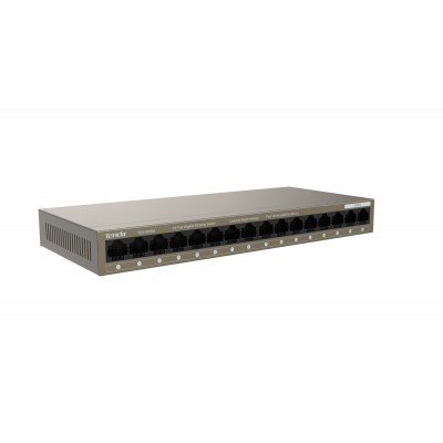 Tenda SWITCH BUSINESS TEG1016M IEEE 802.3uxab 16 porte 10 100 1000 Base T Ethernet Capacità 32Gbps Prot.fulm.6KV su ogni porta